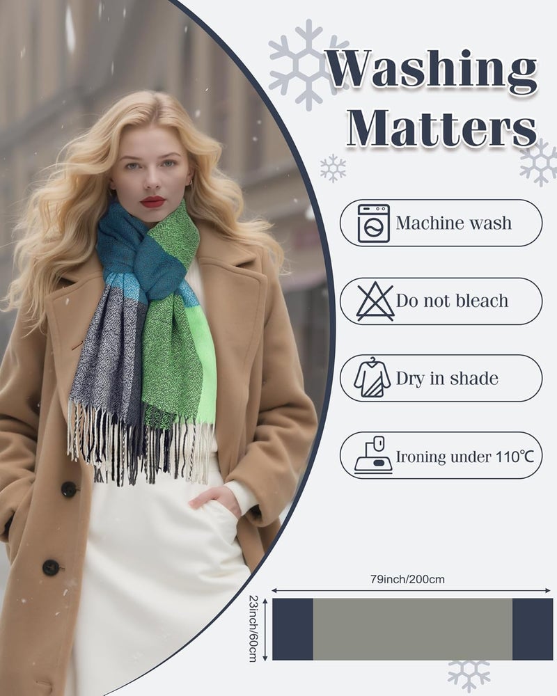 YSense Winter Scarf for Women, Fashion Long Plaid Scarves Warm Big Tartan Blanket Wrap Shawl Ladies Gifts - Image 4